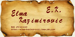 Elma Kazimirović vizit kartica